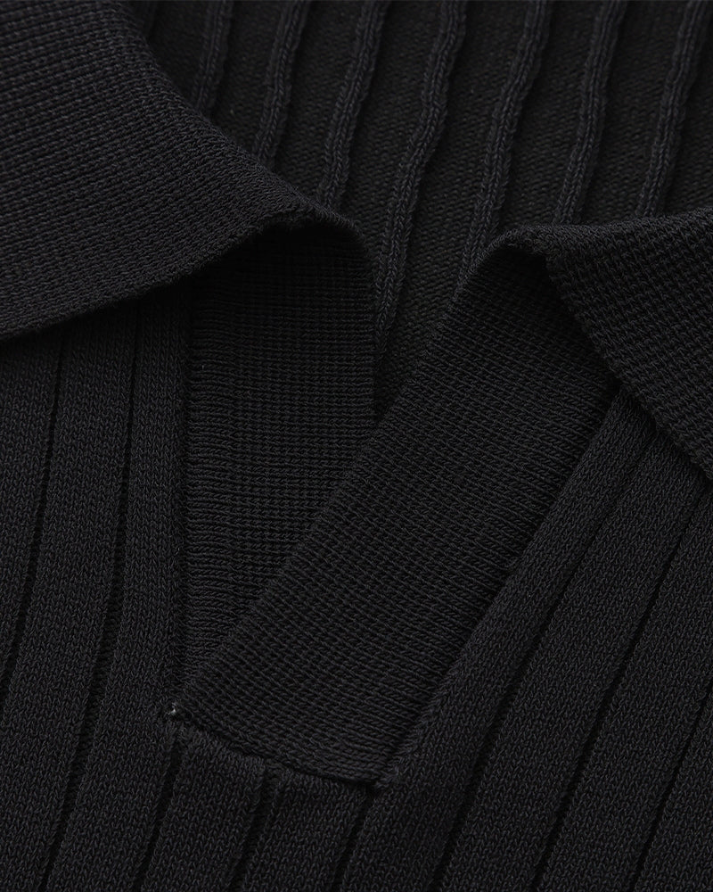 Premium Geripptes Polohemd