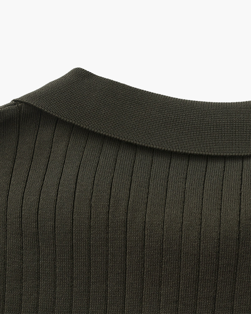 Premium Geripptes Polohemd