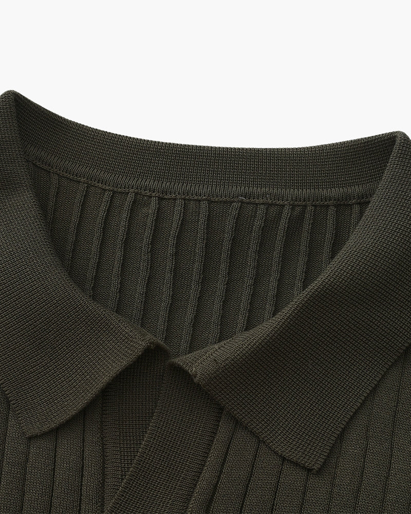 Premium Geripptes Polohemd