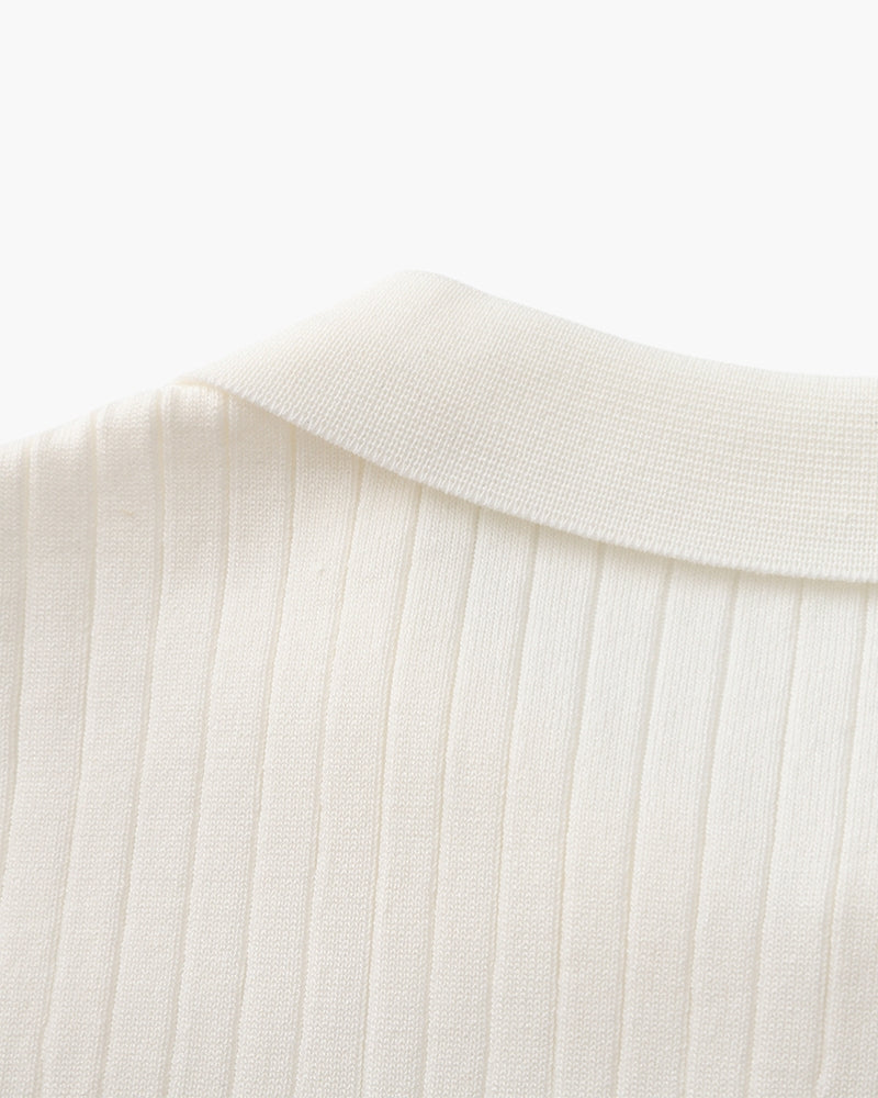 Premium Geripptes Polohemd